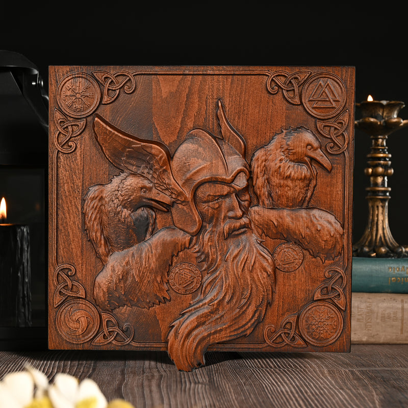 Odin and the Raven Wooden Wall Wall Decoration