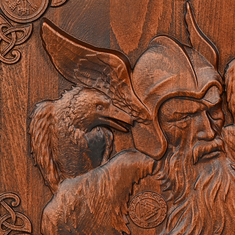 Odin and the Raven Wooden Wall Wall Decoration