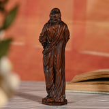 Jesus Goat Wooden Round Carved Tabletop Ornament