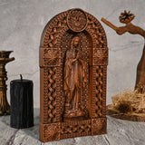 Our Lady of Lourdes Arch Wooden Tabletop Arrangement