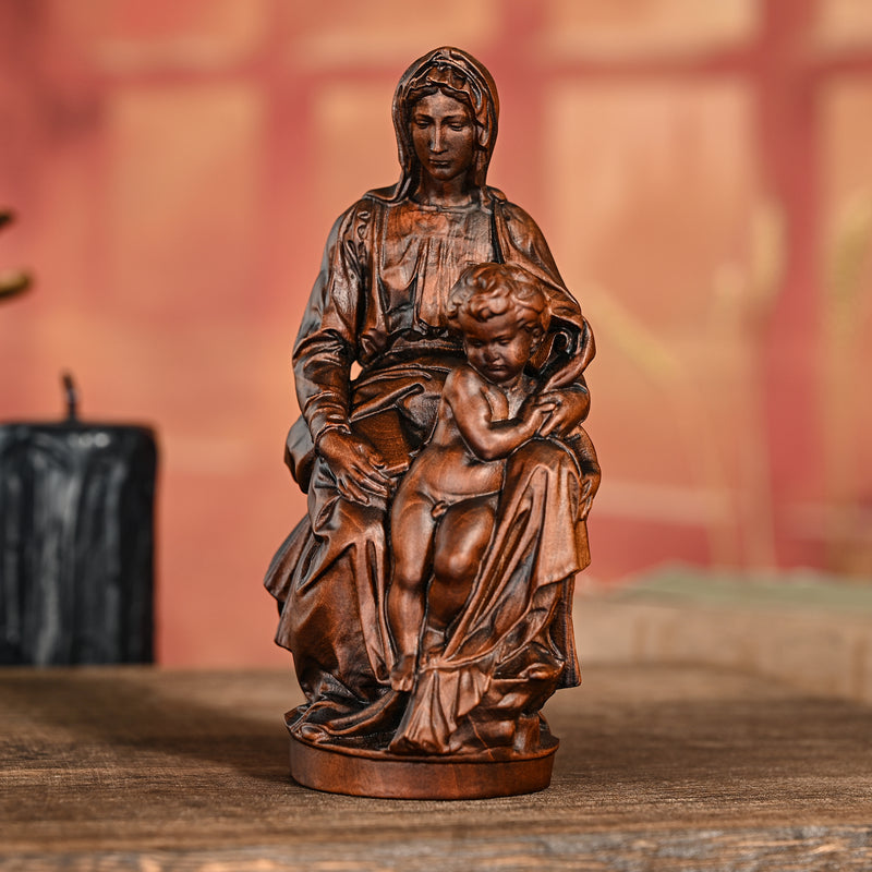 Our Lady of Bruges Jesus Wooden Tabletop Display