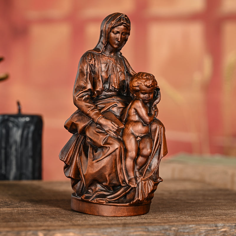 Our Lady of Bruges Jesus Wooden Tabletop Display