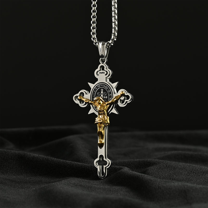 St. Benedict Exorcism Cross Necklace - Bless you and your family