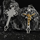 St. Benedict Exorcism Cross Necklace - Bless you and your family