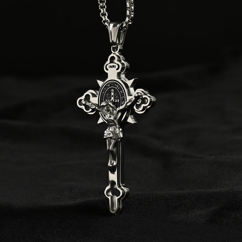 St. Benedict Exorcism Cross Necklace - Bless you and your family