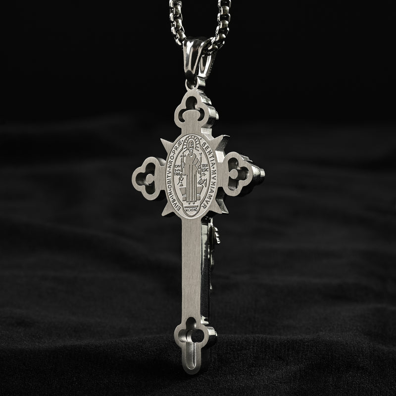 St. Benedict Exorcism Cross Necklace - Bless you and your family