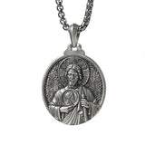 St. Jude Jesus Head Stamped S925K Silver Necklace