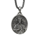 St. Jude Jesus Head Stamped S925K Silver Necklace