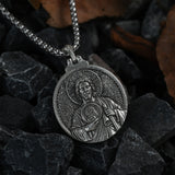 St. Jude Jesus Head Stamped S925K Silver Necklace