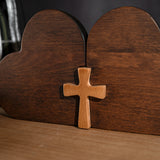 Double Heart Cross Wooden Ornament - Fill the Home with Love