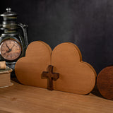 Double Heart Cross Wooden Ornament - Fill the Home with Love