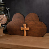 Double Heart Cross Wooden Ornament - Fill the Home with Love