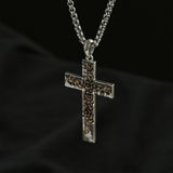 S925K Silver Rose Cross Necklace