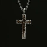 S925K Silver Rose Cross Necklace