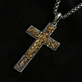 S925K Silver Rose Cross Necklace