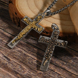 S925K Silver Rose Cross Necklace