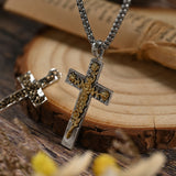 S925K Silver Rose Cross Necklace