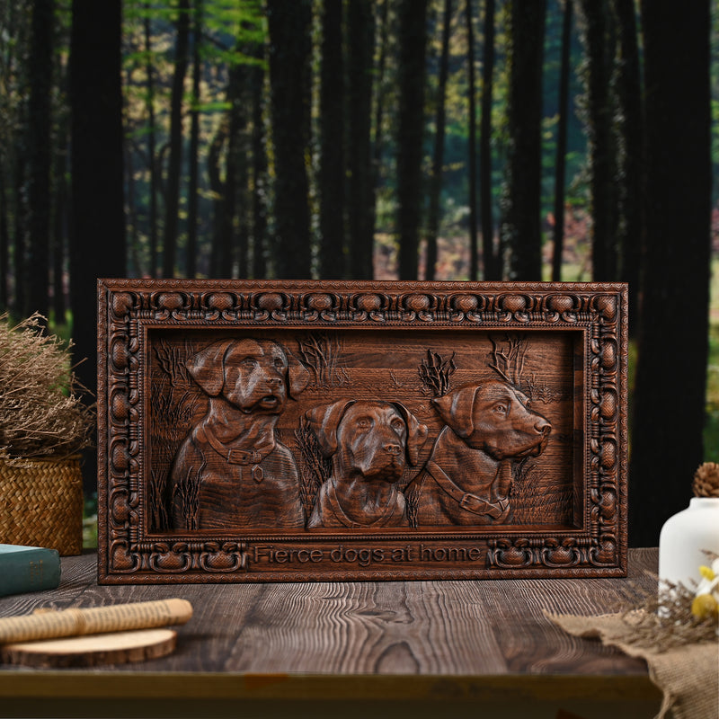 “Home Dogs in the House” Home Wall Decor Woodcarving