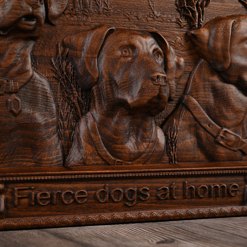 “Home Dogs in the House” Home Wall Decor Woodcarving