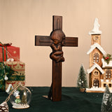 Praying Boy/Girl Cross Wooden Sculpture