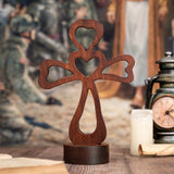 Love Cross Wooden Carving Ornament