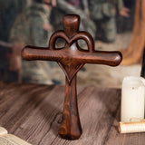 Love Cross Wooden Carving Ornament