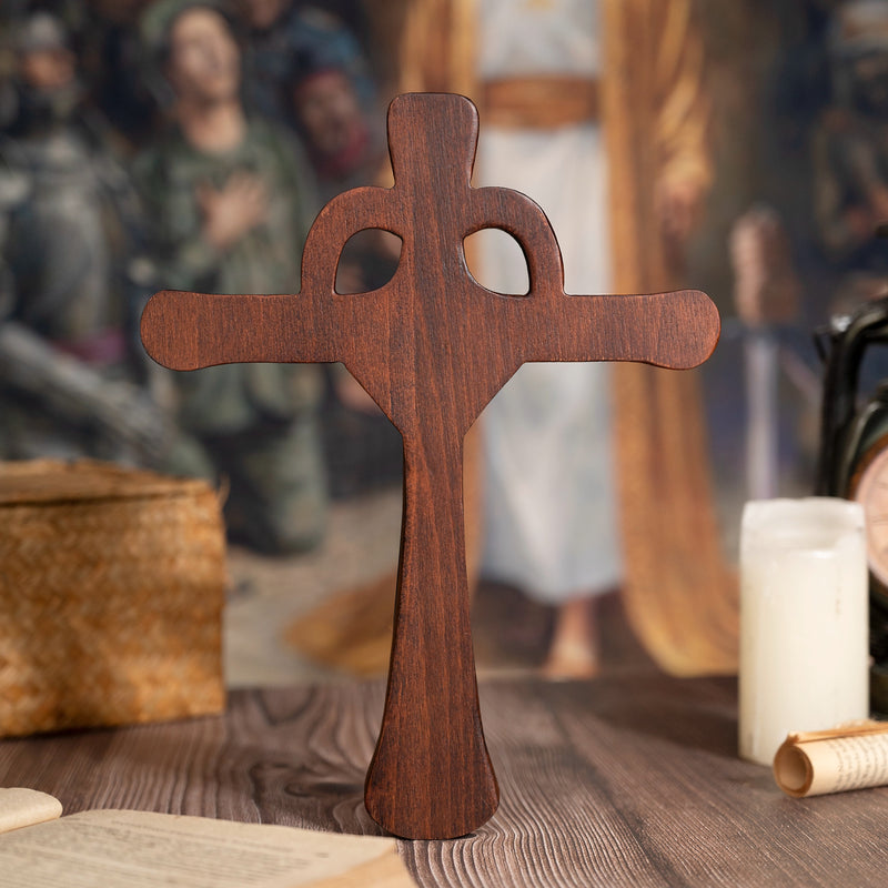 Love Cross Wooden Carving Ornament