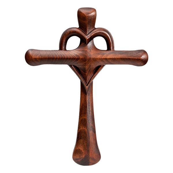 Love Cross Wooden Carving Ornament