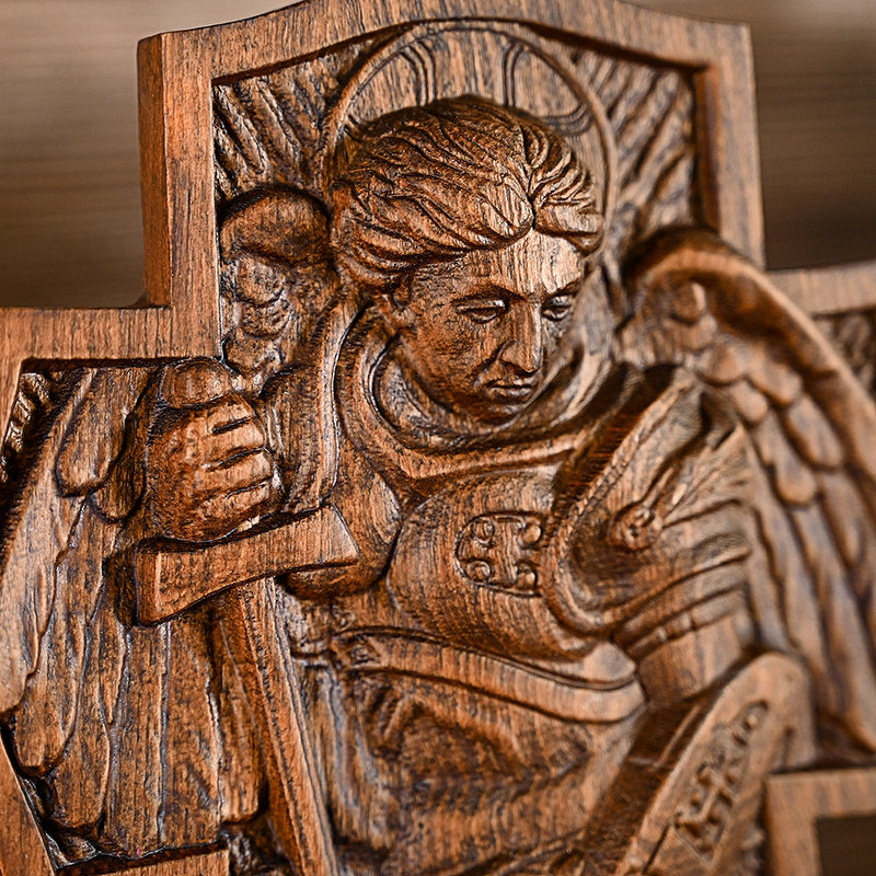 Archangel Michael Wooden Sculpture