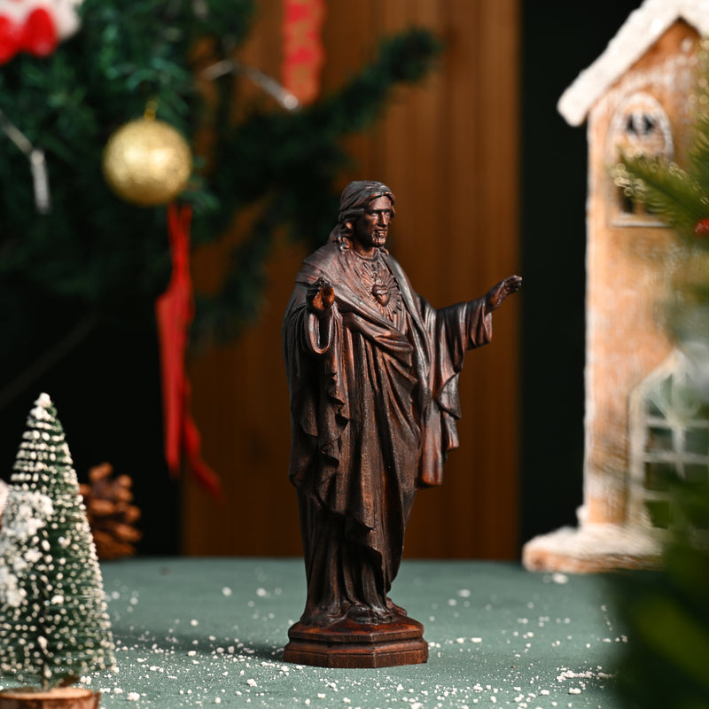 Wooden Statue of the Sacred Heart of Jesus