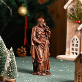 Wooden statue of Joseph holding Baby Jesus Gift Wood Carving