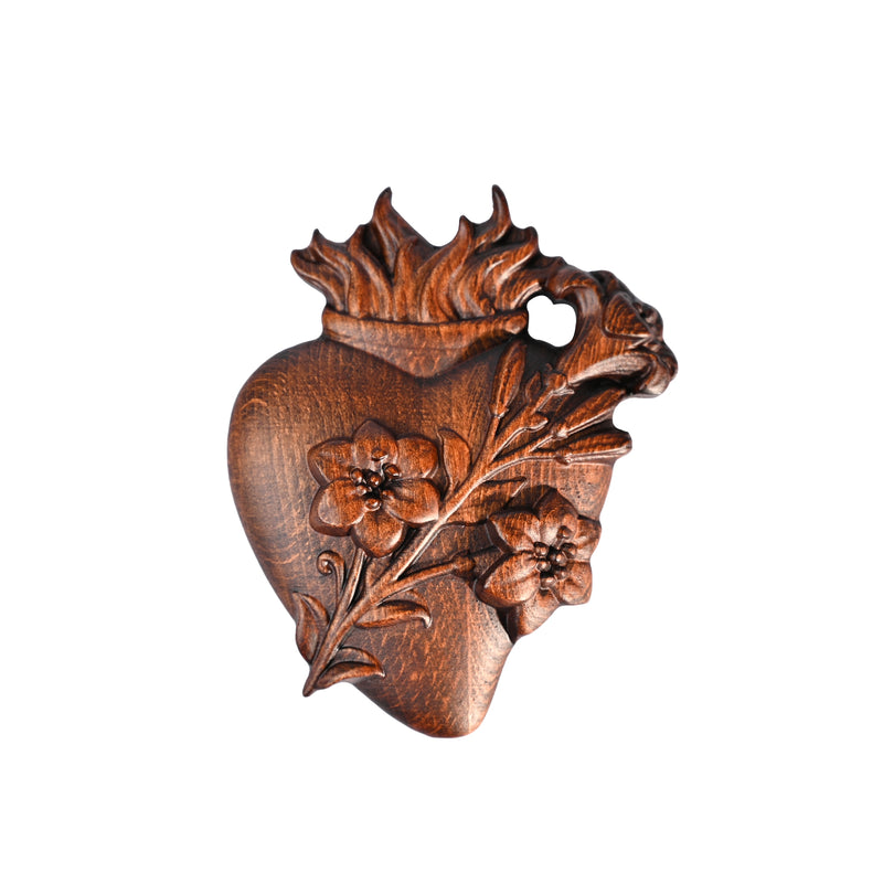 Holy Family Three Sacred Hearts Wooden Wall Decoration