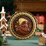 Best Christmas Gift - Santa Claus Round Wooden Wall Decoration