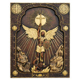 Bgcopper Archangel Michael Square Wooden Icon Religious Gifts - Best Wood Carving Wall Decor