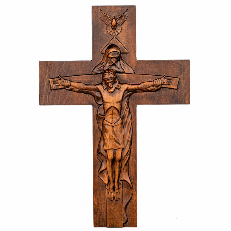 Bgcopper Holy Trinity Crucifix Wood Decor