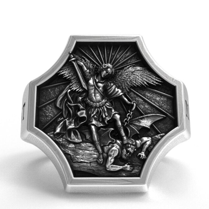 Archangel Michael S925K Silver Ring