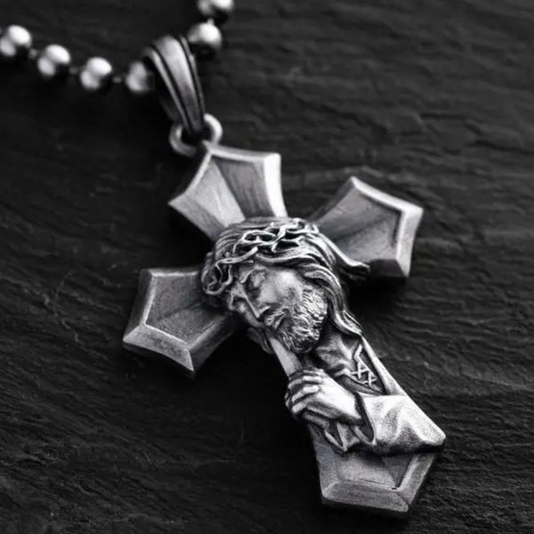 Crucifixion Prayer Necklace Madonna Prayer S925K Silver Necklace