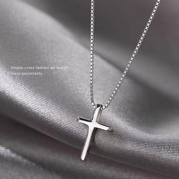 s925 sterling silver cross necklace Fashionable and versatile pendant