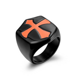 Crusader Shield Stainless Steel Cross Ring