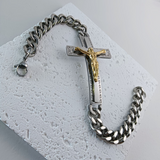 Stainless Steel Crucifixion Cuban Bracelet