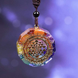 Day Day Up Orgonite Pendant Om Symbol Luminous Necklace Chakra Healing Energy Necklace Meditation Jewelry 1.38 inch