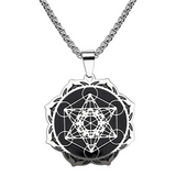 Metatron Stainless Steel Hexagonal Pendant Necklace