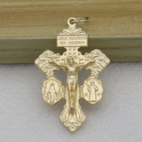 Double Pardon Cross Double Sided Engraved Miraculous Medal St. Benedict Medal Pendant