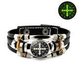 St. Benedict's Exorcism Medal Luminous Braided Adjustable Snap Clasp Multi-Layer Bracelet