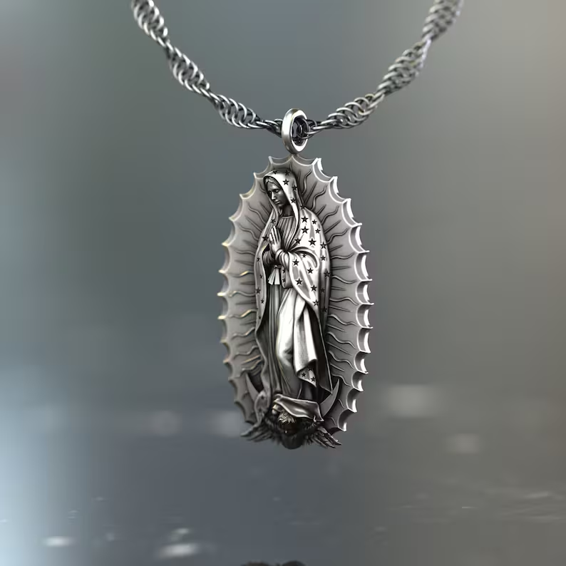 Our Lady of Guadalupe S925k Silver Necklace
