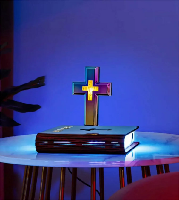 Magnetic Levitation Anti-Gravity Cross Bible Book LED Illuminator