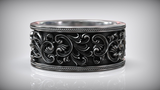 S925K Silver Archangel Michael Ring | Sacred Protection and Baroque Rococo Style Engravings