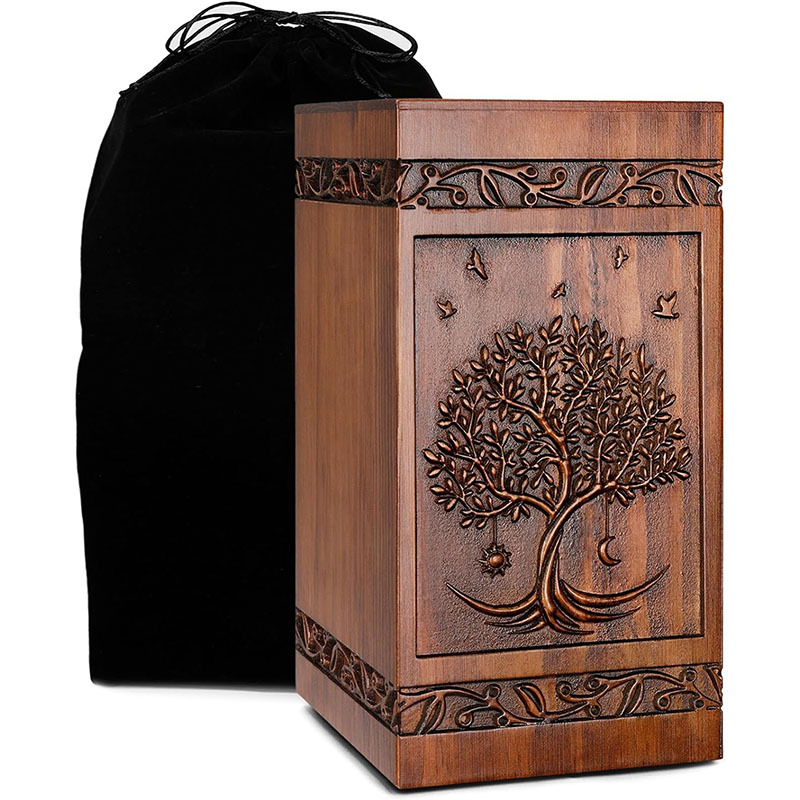 Tree of Life Wooden Urn Organizer for Human Ashes