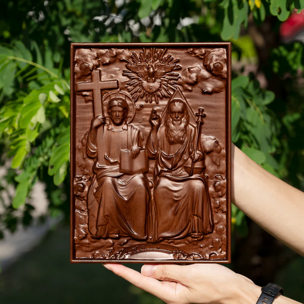 Spring Sale: Bgcopper Holy Trinity Wooden Wall Decoration