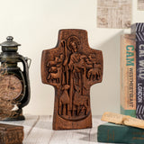 Good Shepherd Crucifix Wood Carving Religious Gift - Endless Care and Guidance